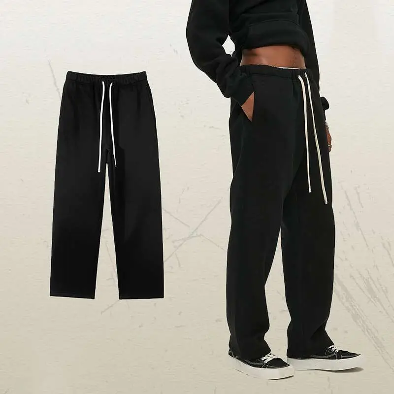 IEFB Two-piece Set Male Sweatshirt Sweatpants Spring Fashion Tide Pullover Round Collar Long Sleeve Top Straight Pants 9W128