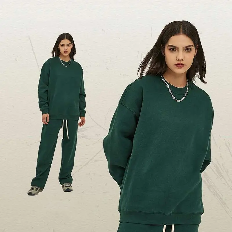 IEFB Two-piece Set Male Sweatshirt Sweatpants Spring Fashion Tide Pullover Round Collar Long Sleeve Top Straight Pants 9W128