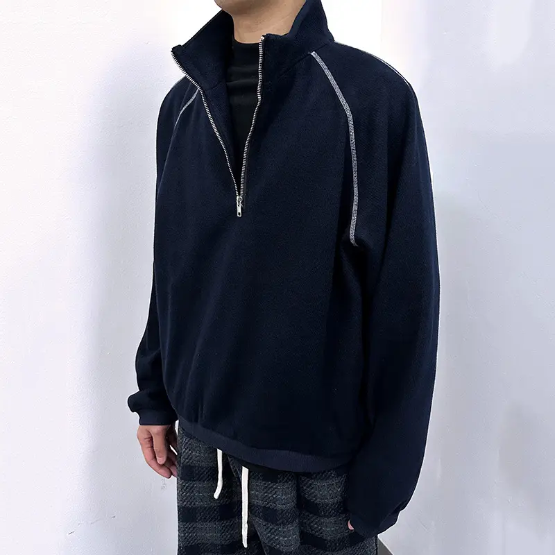 IEFB Men's Sweatshirts Korean Style Splicing Patchwork Trendy Multi Zippers Stand Collar Solid Color Male Casual Clothing 9W1825