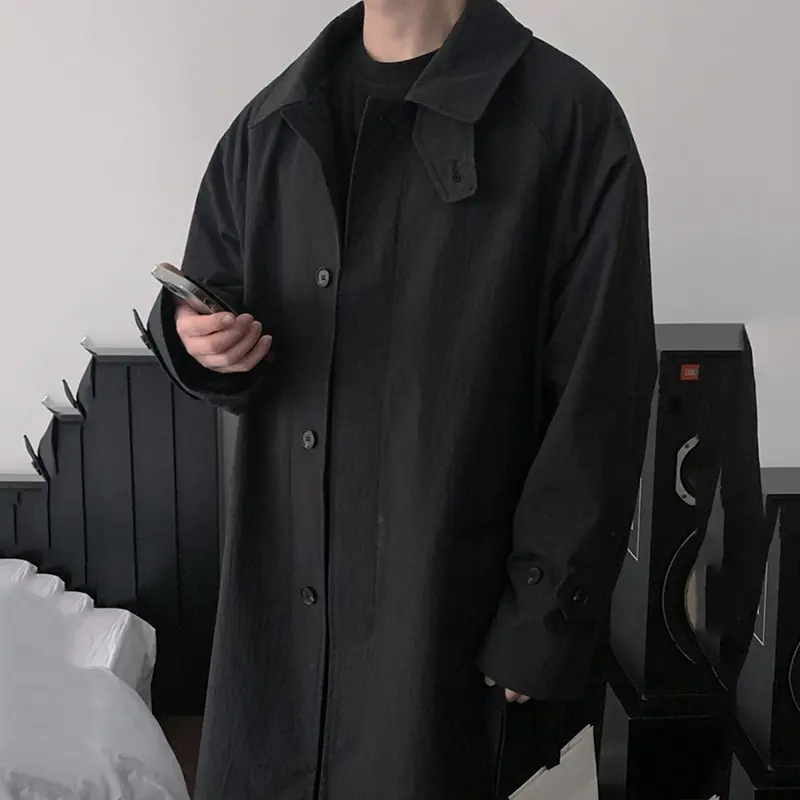 IEFB Men's Trench Coat New Spring Korean Style Handsome Clothing Turn-down Collar Singel Breasted Trendy Male Casual Tops 9W1980
