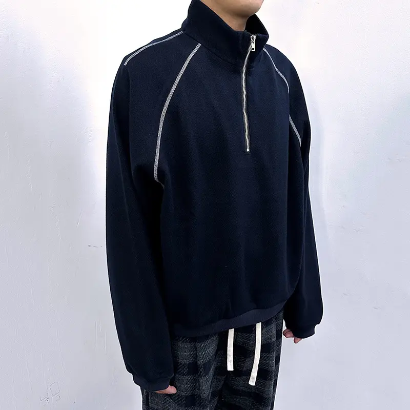 IEFB Men's Sweatshirts Korean Style Splicing Patchwork Trendy Multi Zippers Stand Collar Solid Color Male Casual Clothing 9W1825