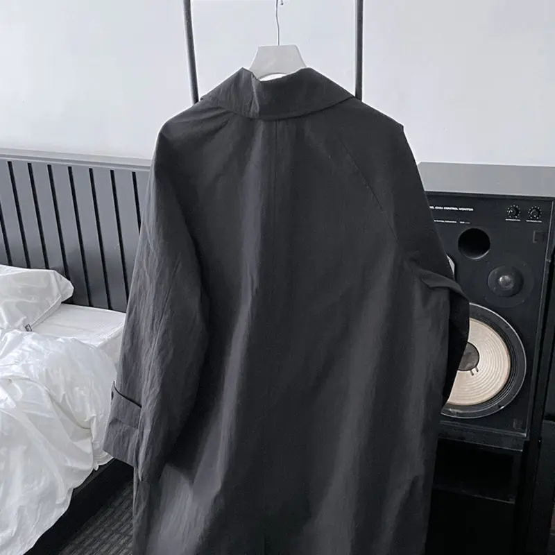 IEFB Men's Trench Coat New Spring Korean Style Handsome Clothing Turn-down Collar Singel Breasted Trendy Male Casual Tops 9W1980