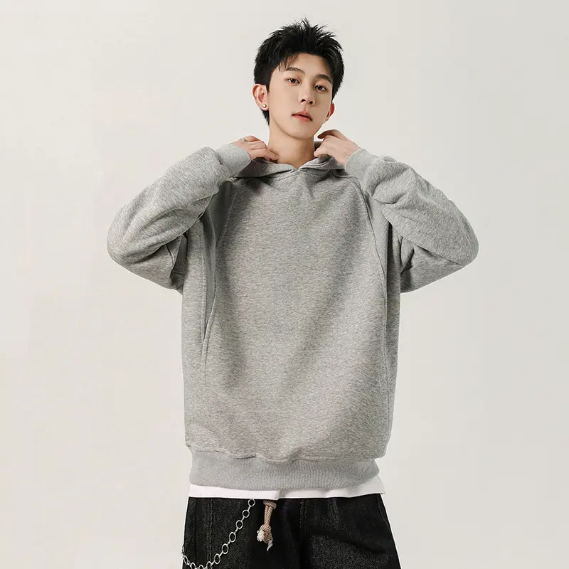 IEFB New Simple Men's Sweatshirts Hooded Solid Color Patchwork Deconstruction All-matchwork Loose Pullover Male Hoodies 9W4219