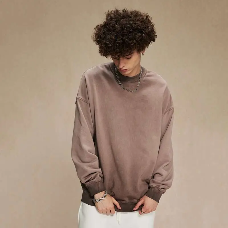 IEFB New Fashion Men's Round Collar Sweatshirt Pullover Long Sleeve Gradient Color Women Top Spring Couple Clothing 9W121