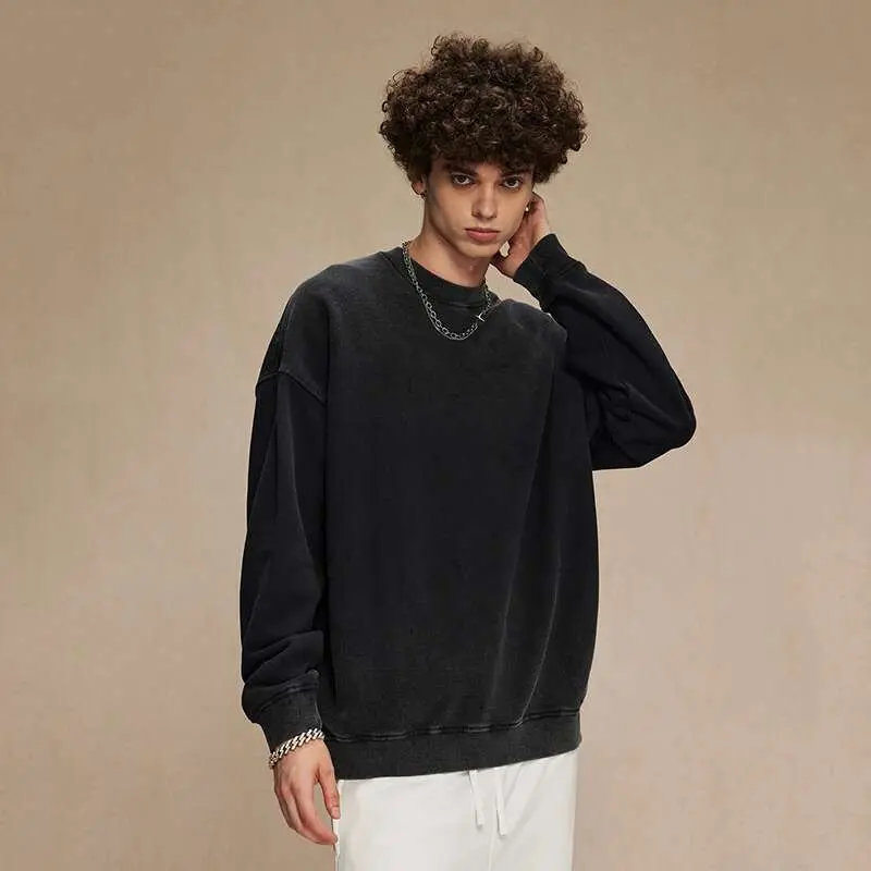 IEFB New Fashion Men's Round Collar Sweatshirt Pullover Long Sleeve Gradient Color Women Top Spring Couple Clothing 9W121