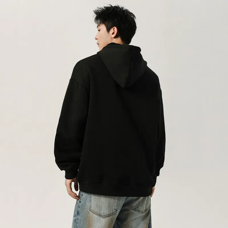 IEFB New Simple Men's Sweatshirts Hooded Solid Color Patchwork Deconstruction All-matchwork Loose Pullover Male Hoodies 9W4219