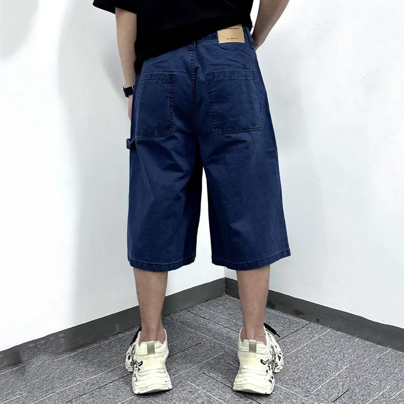 IEFB Men's Cargo Shorts New American Hip Hop Style Worn-out Hole Design Large Silhouette Multi Pockets Trendy Male Pants 9W1768