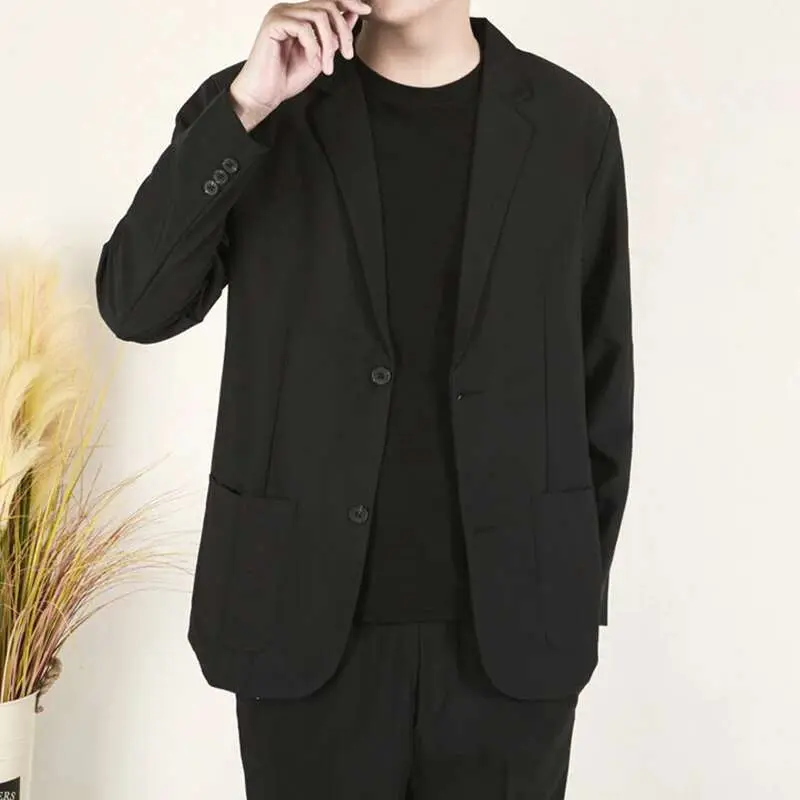 IEFB Korean Style Men's Blazers Shoulder Padded Design Busniess Casual Solid Color Single Breasted Lapel Male Suit Coats 9W1228