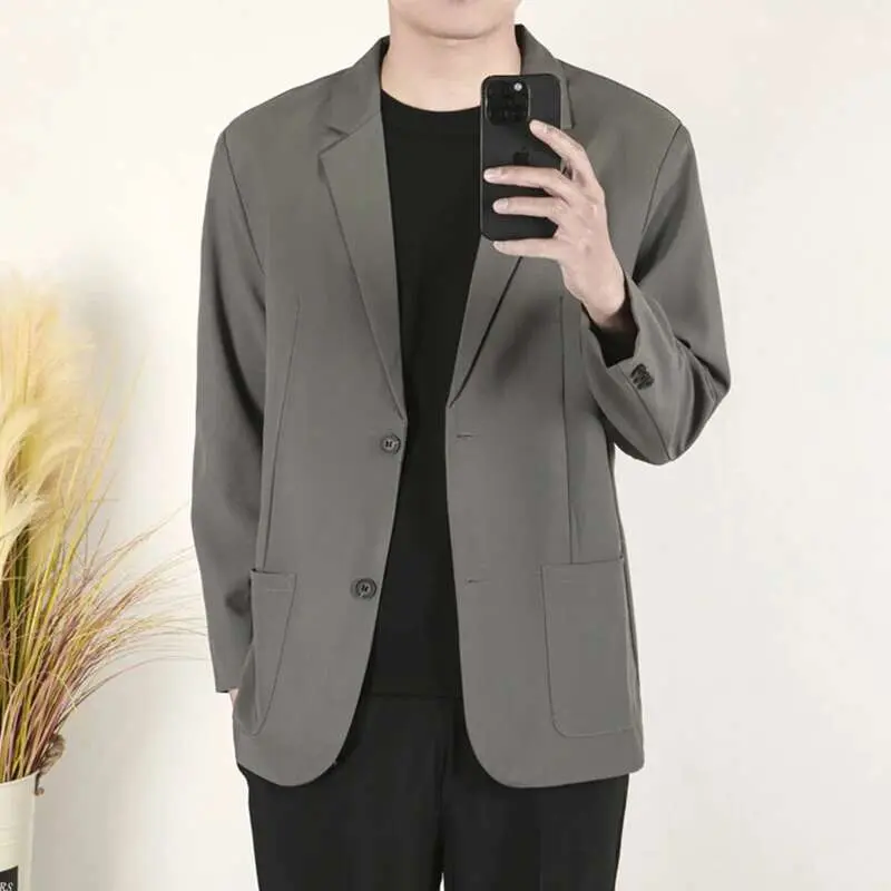 IEFB Korean Style Men's Blazers Shoulder Padded Design Busniess Casual Solid Color Single Breasted Lapel Male Suit Coats 9W1228