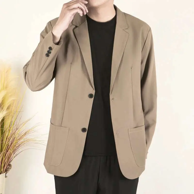 IEFB Korean Style Men's Blazers Shoulder Padded Design Busniess Casual Solid Color Single Breasted Lapel Male Suit Coats 9W1228
