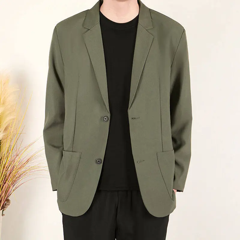 IEFB Korean Style Men's Blazers Shoulder Padded Design Busniess Casual Solid Color Single Breasted Lapel Male Suit Coats 9W1228