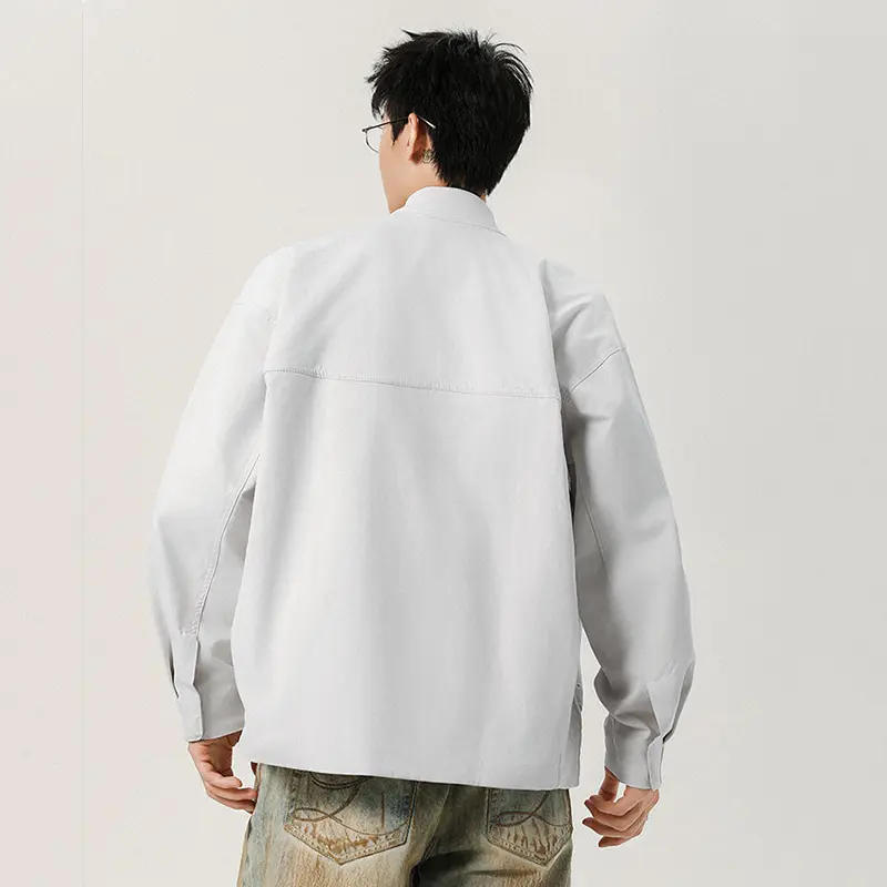 IEFB Korean Style Men's Jackets Solid Color Stand Collar New Autumn Lager Pockets Cloth Loose Simple All-match Male Coats 9W4123