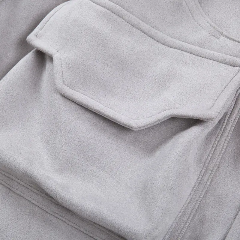IEFB Multi Pockets Cargo Shorts Men's Solid Color Drawstring Wide Leg Loose Elastic Waist Suede Straight Male Bottom New 9W2637