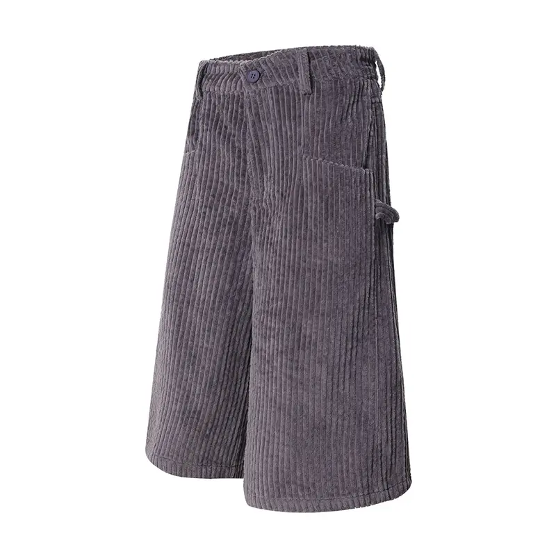 IEFB Men's Shorts New American Style Striped Design Simple Solid Color Mulit Pockets Casual Male Summer Bottoms 2025 9W1891