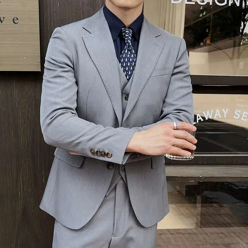 IEFB New Men's Suit Coats Spring Single Breasted Groomsman's Blazer Stylish Korean Lapel Collar Casual Menwear 2025 9W1570