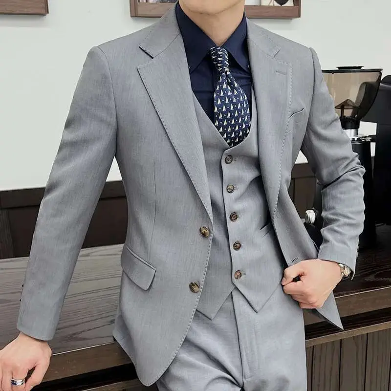 IEFB New Men's Suit Coats Spring Single Breasted Groomsman's Blazer Stylish Korean Lapel Collar Casual Menwear 2025 9W1570