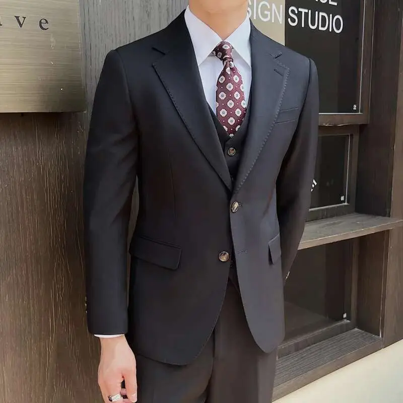 IEFB New Men's Suit Coats Spring Single Breasted Groomsman's Blazer Stylish Korean Lapel Collar Casual Menwear 2025 9W1570