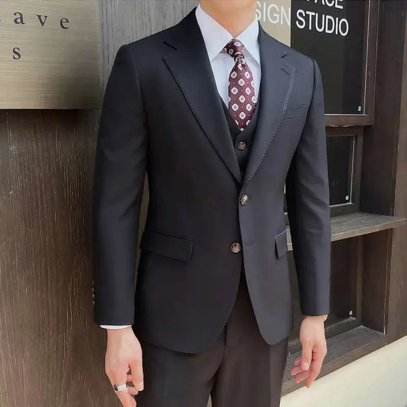 IEFB New Men's Suit Coats Spring Single Breasted Groomsman's Blazer Stylish Korean Lapel Collar Casual Menwear 2025 9W1570