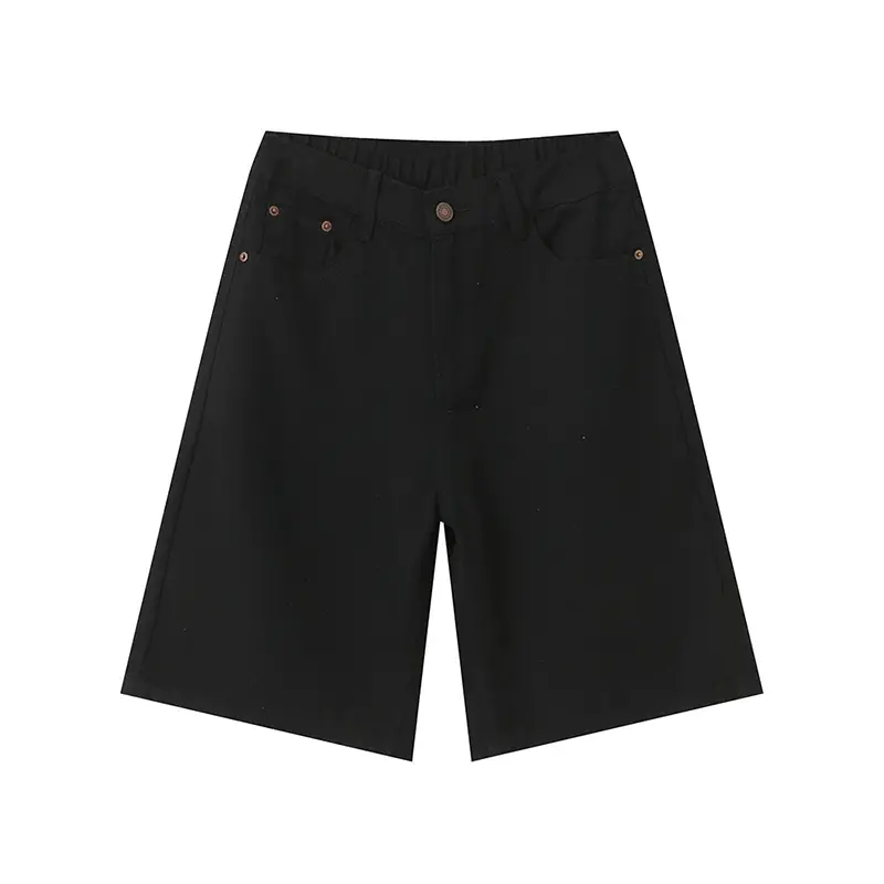 IEFB Men's Wear 2025 Summer New Jorts Simple Solid Color Casual Straight Leg Knee Length Jeans Trendy Male Denim Pants 9C6386