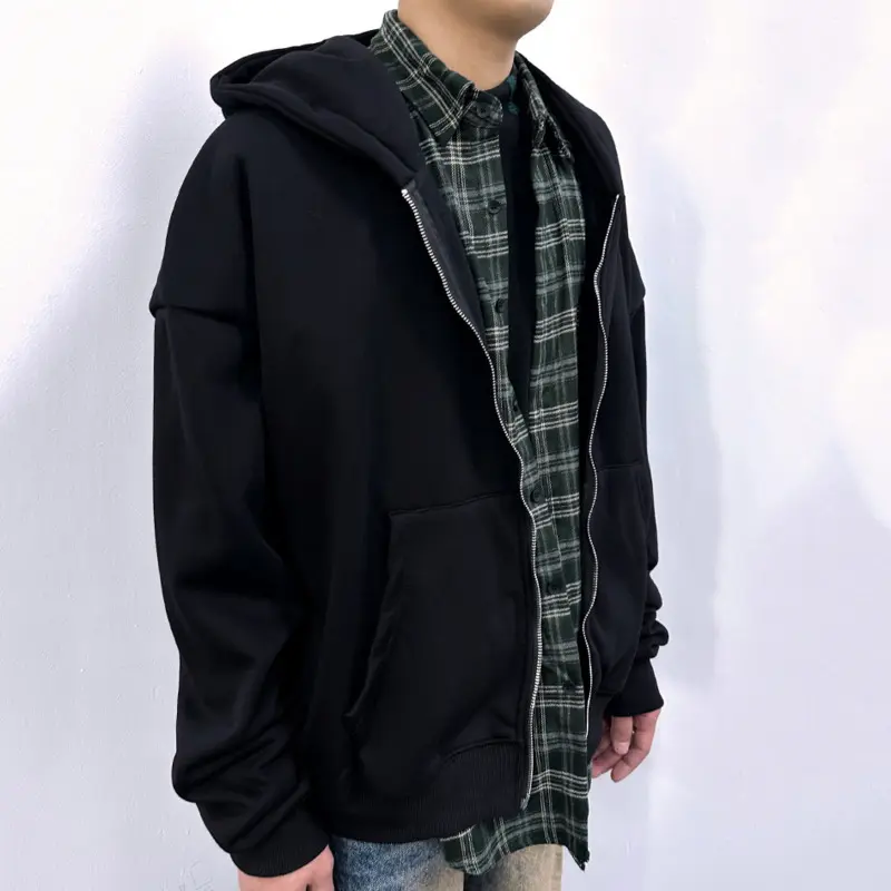 IEFB Men's Sweatshirts New Korean Style Fake Two-piece Patchwork Hoodie Jacket Niche Design Male Zipper Trendy Top 9W1827