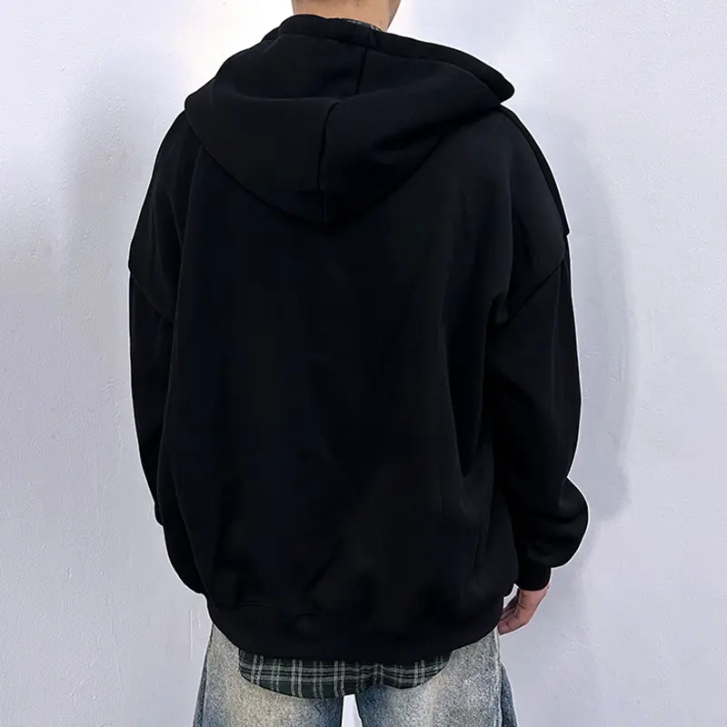 IEFB Men's Sweatshirts New Korean Style Fake Two-piece Patchwork Hoodie Jacket Niche Design Male Zipper Trendy Top 9W1827