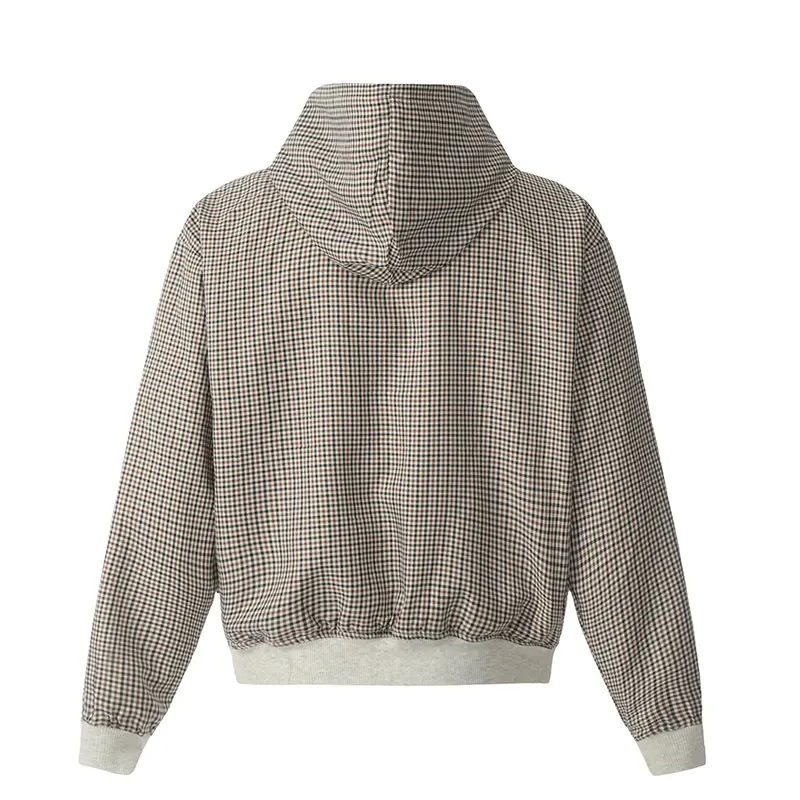 IEFB Men's Sweatshirts New Korean Style Doublesided Plaid Cardigan Hooded Trendy Zipper Design Male Causal Clothing 9W1890