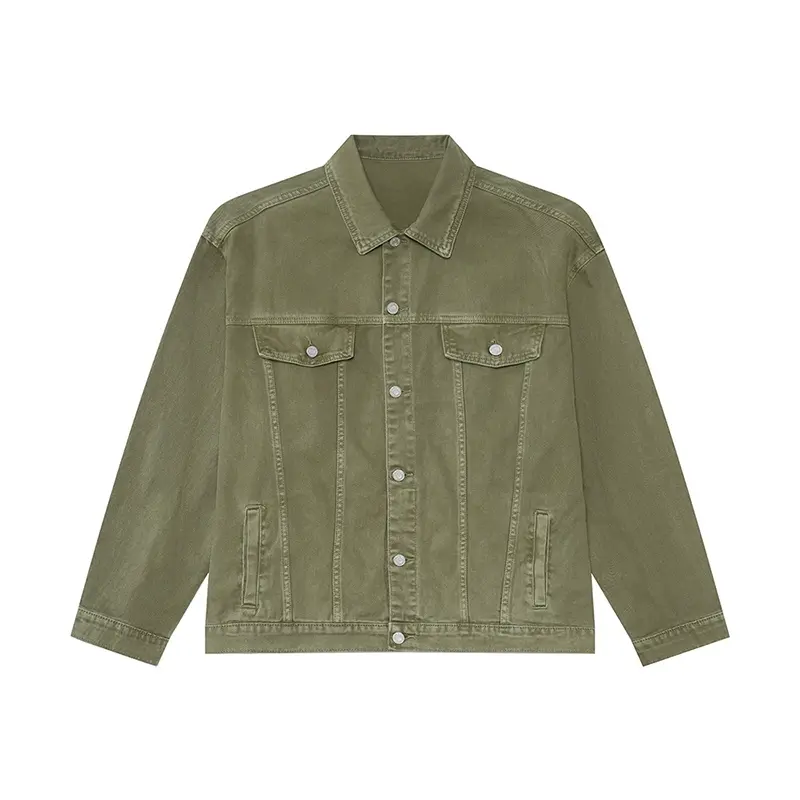 IEFB Solid Color Male Denim Jacket Single Breasted Turn-down Collar Long Sleeve Jackets Spring Autumn New Fashion Trend 9C8244
