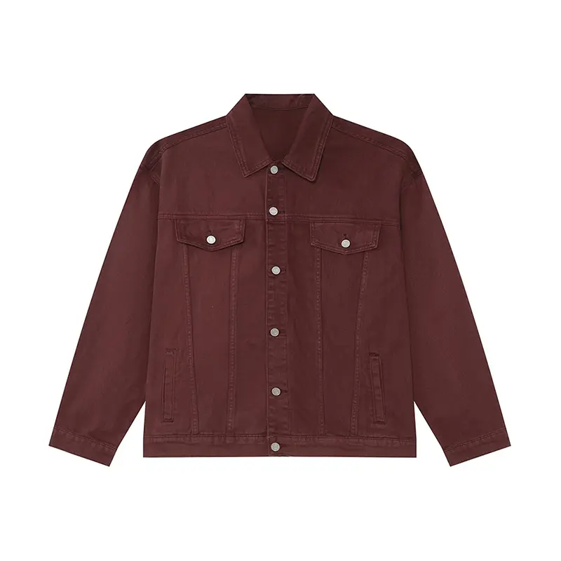 IEFB Solid Color Male Denim Jacket Single Breasted Turn-down Collar Long Sleeve Jackets Spring Autumn New Fashion Trend 9C8244