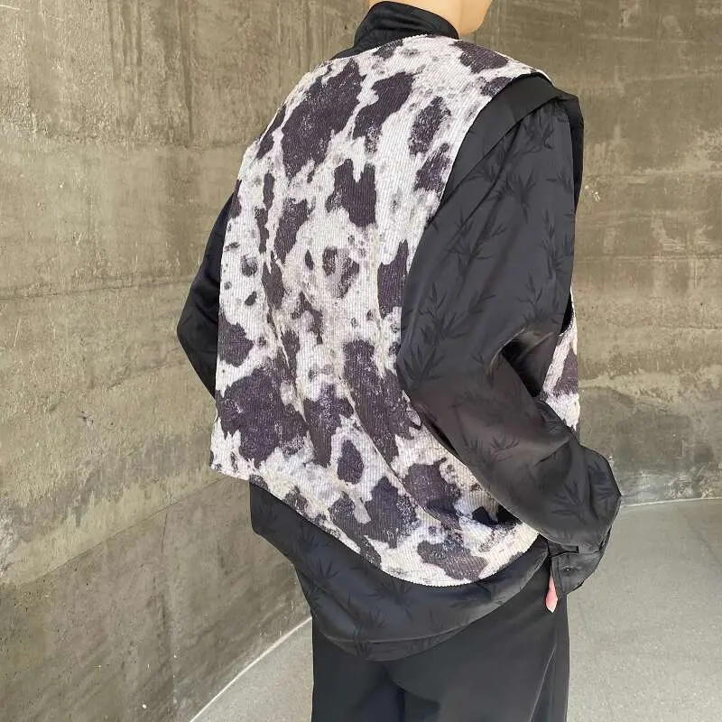 IEFB Male Vest Coats Jacquard Design Simple Reversible Fashion Single Breasted  Sleeveless Men's Tank Tops Personalized 9W1245