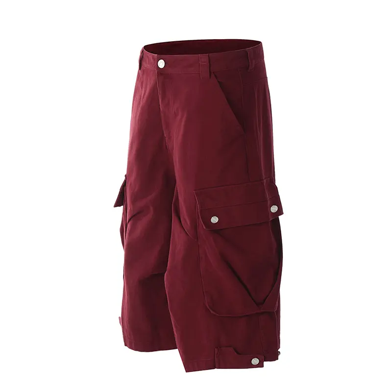 IEFB Men's Cago Shorts American Style New Stylish Knee Length Male Short Overalls Big Pockets Solid Color Men Clothing CPG2963