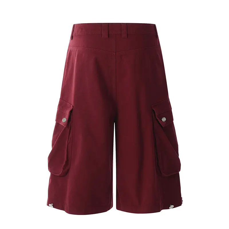 IEFB Men's Cago Shorts American Style New Stylish Knee Length Male Short Overalls Big Pockets Solid Color Men Clothing CPG2963