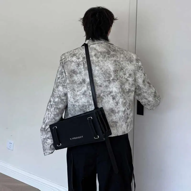 IEFB Jackets For Men's Fashion Korean Style Lapel Camo Pattern Loose Short Coat Trend Man Casual Outerwear Autumn New Top 9C2179
