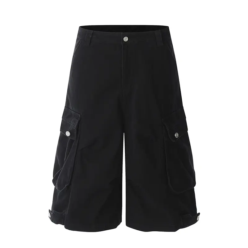 IEFB Men's Cago Shorts American Style New Stylish Knee Length Male Short Overalls Big Pockets Solid Color Men Clothing CPG2963