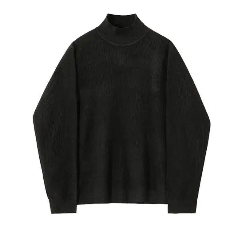 IEFB Korean Style New Chic Men Turtleneck Sweater Solid Color Male Knitting Bottom Top Autumn Spring Trend Male Knits 9C7082