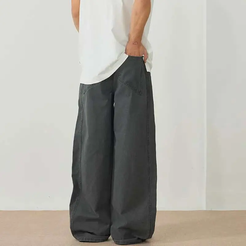 IEFB Male Cargo Pants American Washed Deconstructive  Men's Trendy Vintage Loose Three Dimensional Curved Knife Trousers 9W1173