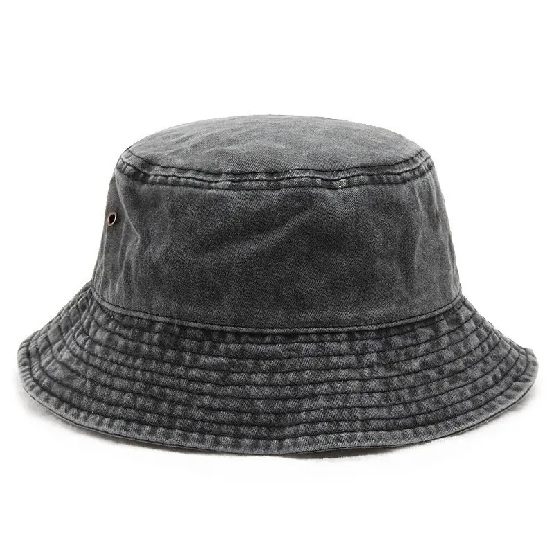 IEFB Korean Style Washed Denim Fisherman Hat Men Women Trendy Vintage Four Seasons Solid Color Bucket Hats 2025 Clothing 9X109