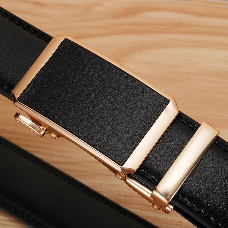 IEFB Men's Women's PU Leather Belt Automatic Buckle Trousers Belt 2025 New Fashion Men Clothing Baggy Jeans Accessories 9X104