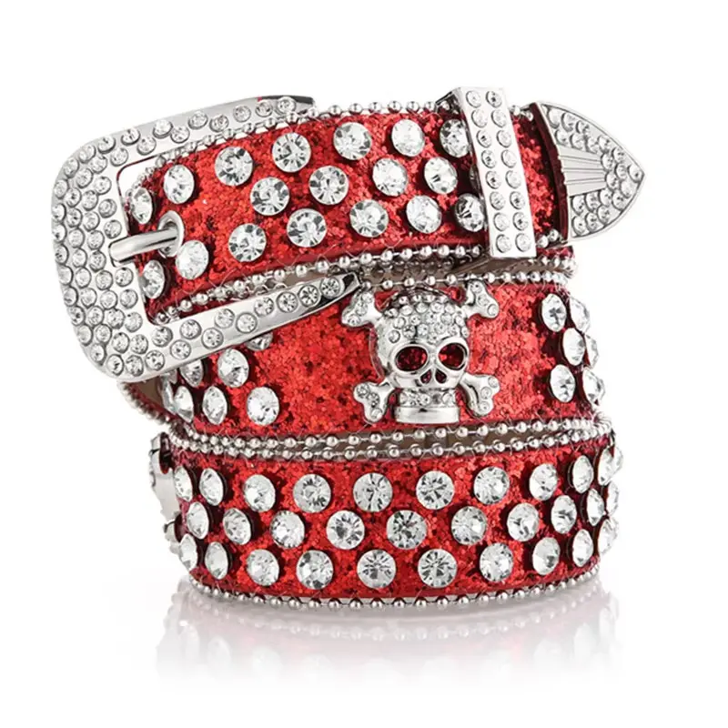 IEFB New Fashion Men Women Belt Diamond-studded Accessories Sequin Pin Buckle Design Belts Jeans Jeans Accessory 9X101