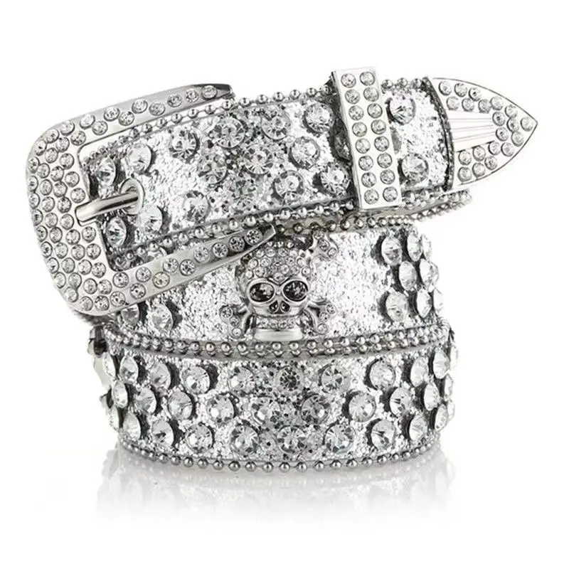 IEFB New Fashion Men Women Belt Diamond-studded Accessories Sequin Pin Buckle Design Belts Jeans Jeans Accessory 9X101