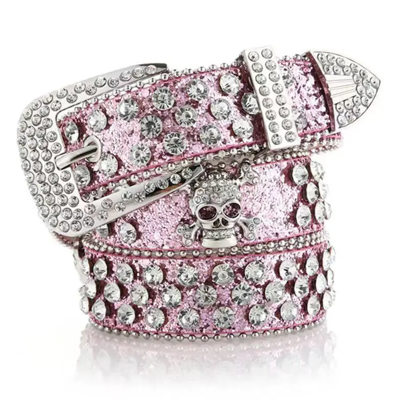 IEFB New Fashion Men Women Belt Diamond-studded Accessories Sequin Pin Buckle Design Belts Jeans Jeans Accessory 9X101
