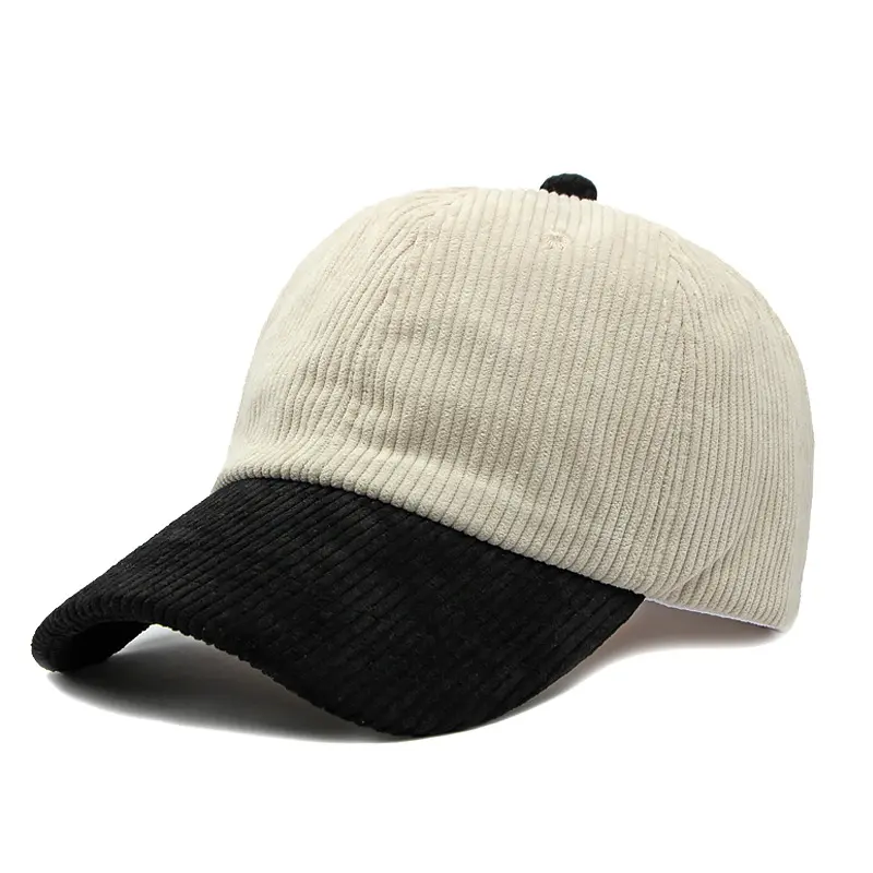 IEFB Patchwork Corduroy Duckbill Cap Men Women New Autumn Winter Baseball Caps Soft Top Simple Design Outdoor Sport Hat 9X112