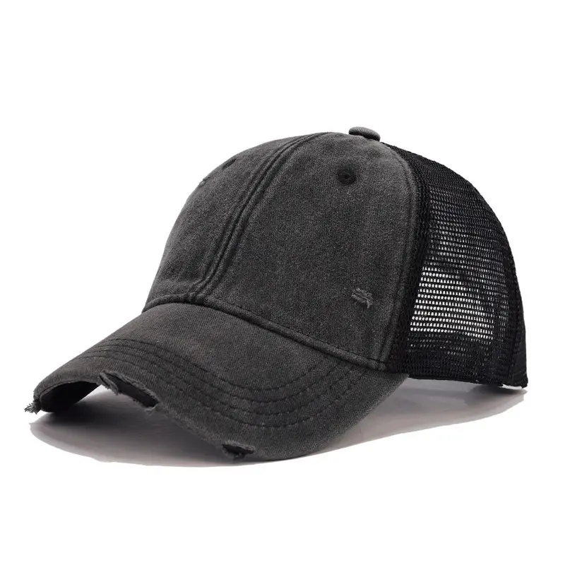 IEFB American Style New Fashion Distressed Baseball Cap Men Women Washed Soft Top Mesh Duckbill CapsSun Protection Outdoor 9X111