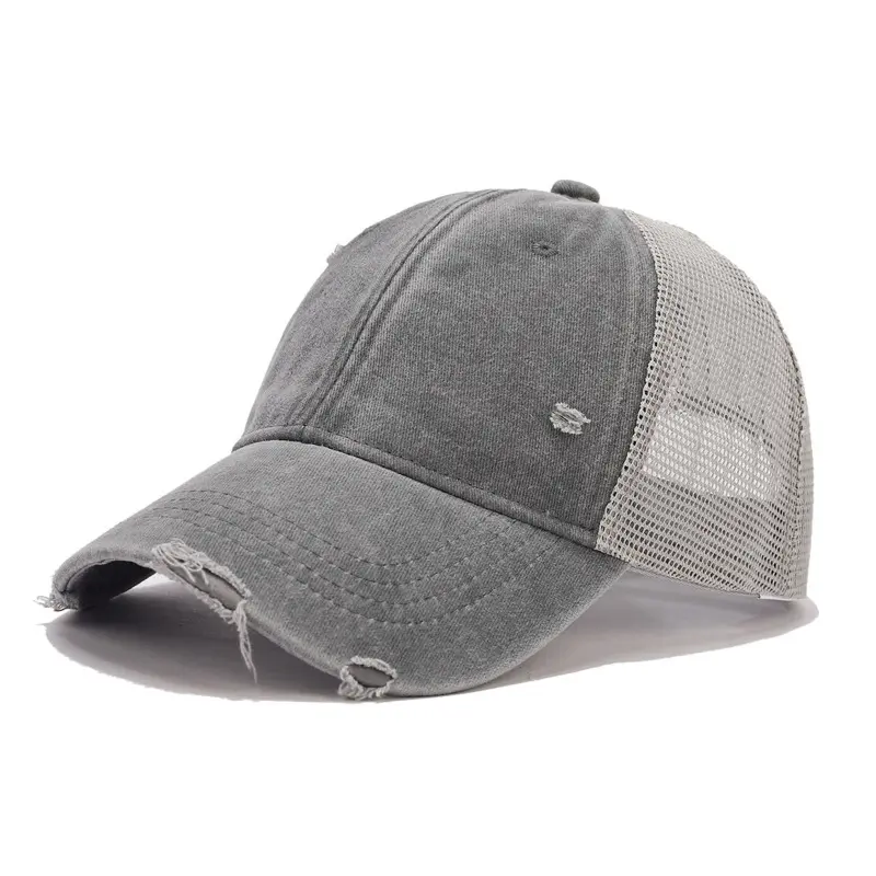 IEFB American Style New Fashion Distressed Baseball Cap Men Women Washed Soft Top Mesh Duckbill CapsSun Protection Outdoor 9X111