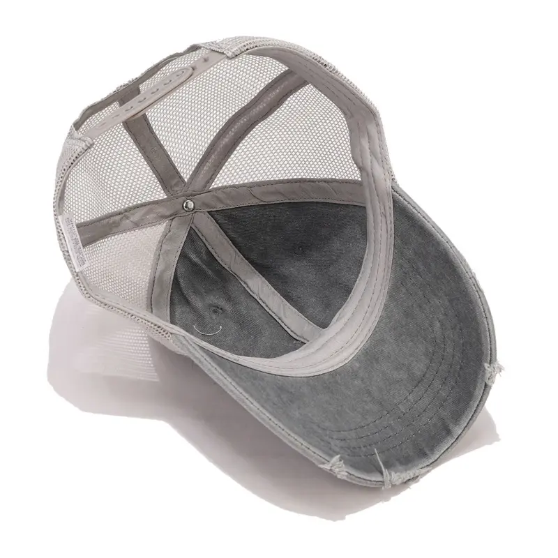IEFB American Style New Fashion Distressed Baseball Cap Men Women Washed Soft Top Mesh Duckbill CapsSun Protection Outdoor 9X111