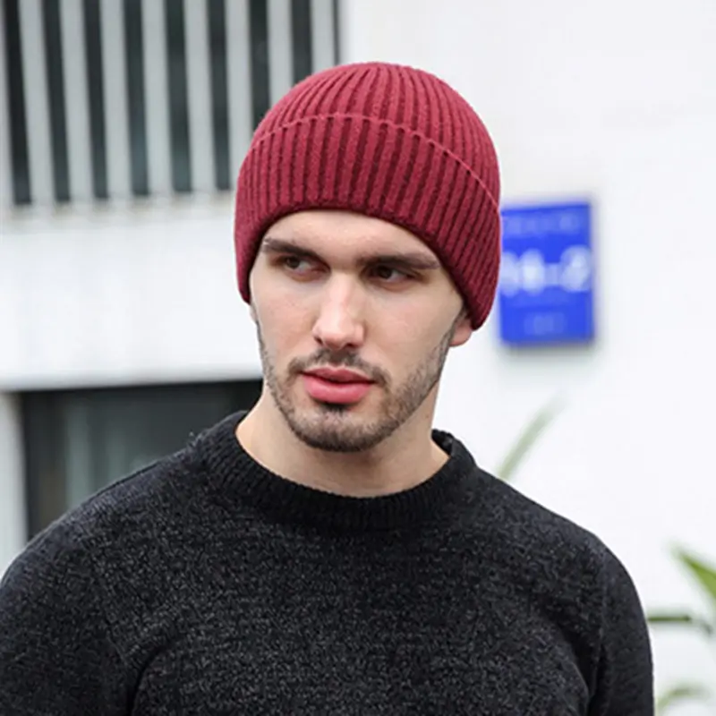 IEFB Thick Knitted Hat Men Autumn Winter Warm Knitted Hats Outdoor Sports Riding Cap 2025 Adult Clothing Accessories 9X100