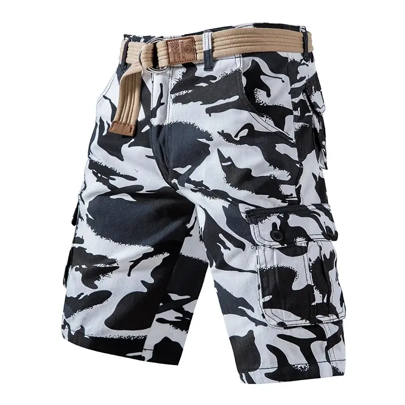 Cargo Shorts Outdoor Sports Half Pants Bermuda Shorts American Style Streetwear Breathable Comfortable Shorts Grey Mens Casual