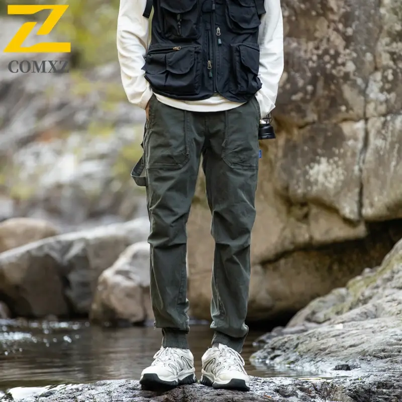 Men's Sports Pants 2025 Outdoor Hiking Camping Multi Pocket Workwear Pants Retro Pants Multi Pocket Windproof and Wear-resistant