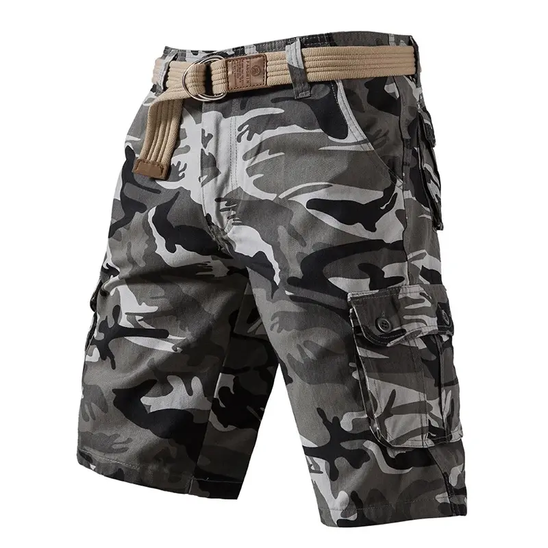 Cargo Shorts Outdoor Sports Half Pants Bermuda Shorts American Style Streetwear Breathable Comfortable Shorts Grey Mens Casual
