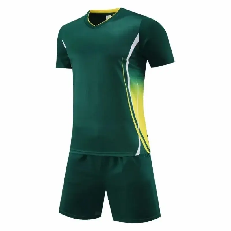 2 Piece Oversized Jersey Fitness Workout Set  Breathable Football Jersey Sportswear Outdoor Set Men Summer T-shirt & Shorts Set