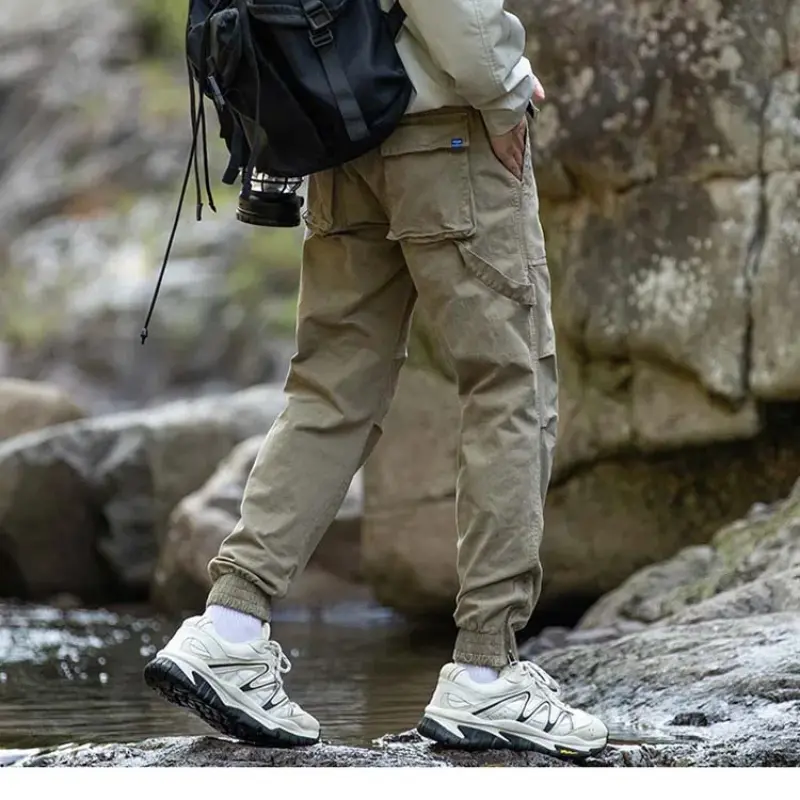 Men's Sports Pants 2025 Outdoor Hiking Camping Multi Pocket Workwear Pants Retro Pants Multi Pocket Windproof and Wear-resistant